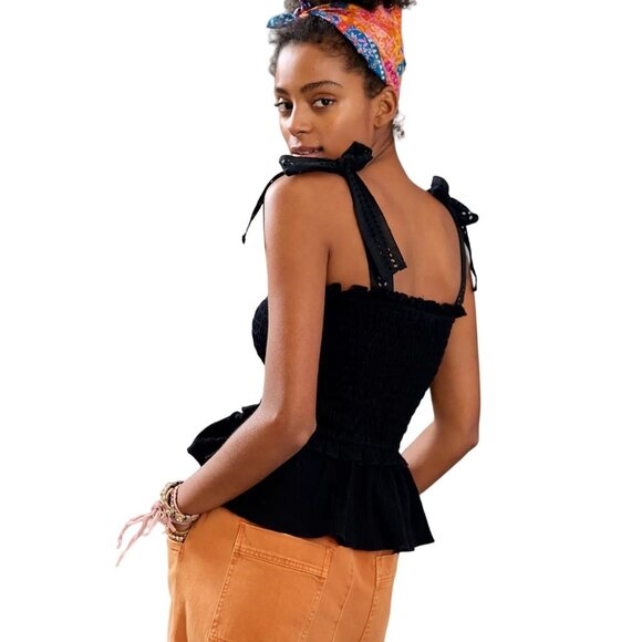 Anthropologie Stephanie Adjustable Tie Strap Eyelet Tank - Picture 7 of 8